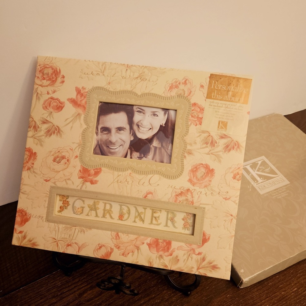 K&Company Isabella Frame-A-Name 12x12 Scrapbook Album Kit Floral Stickers NEW